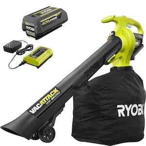 RYOBI 40V Vac Attack Cordless Leaf Vacuum Mulcher with 5.0 Ah