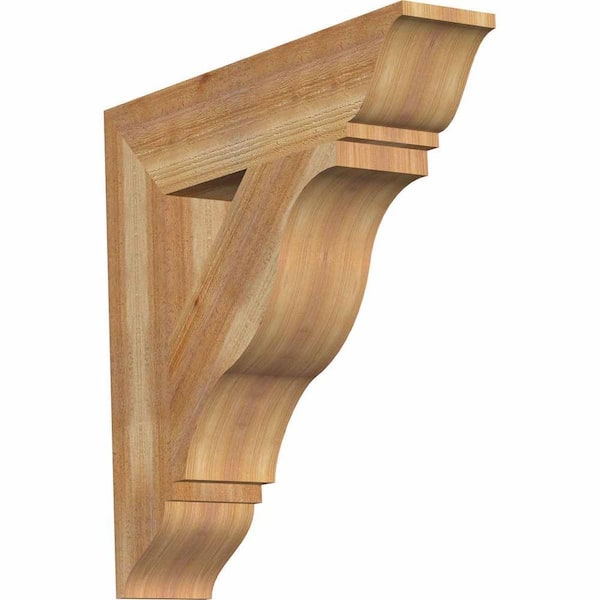 Ekena Millwork 6 in. x 28 in. x 28 in. Western Red Cedar Funston Traditional Rough Sawn Bracket