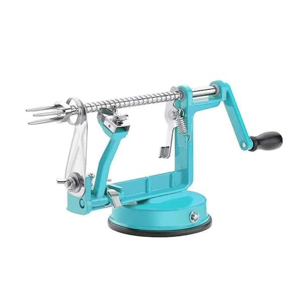 Blue Apple Peeler Corer Slicer with Stainless Steel Blades, Powerful Suction Base, for Apples and Potatoes