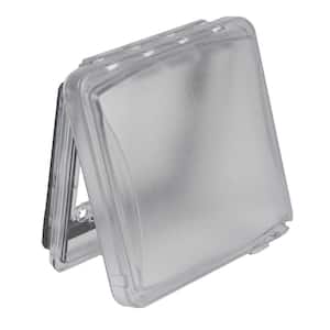 N3R Polycarbonate Clear 2-Gang Weatherproof Flat Electrical Outlet Cover for Outdoor Outlet, UFAST for 55-in-1