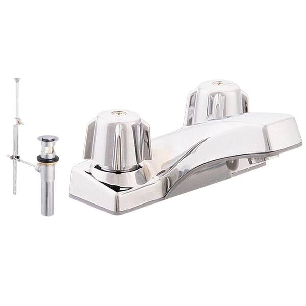 EZ-FLO Traditional Collection 4 in. Centerset 2-Handle Washerless Bathroom Faucet in Chrome with Brass Pop-Up