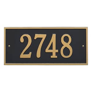 Hartford Rectangular Black/Gold Standard Wall 1-Line Address Plaque