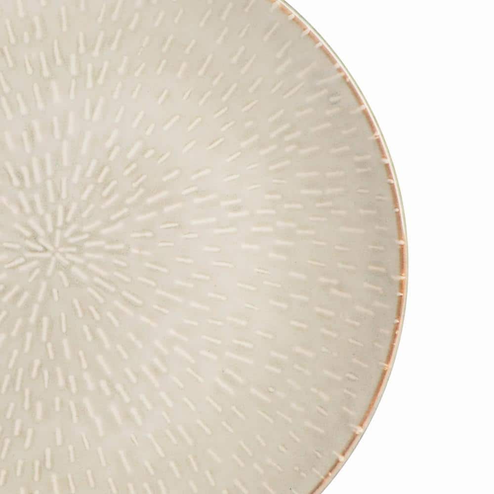 Cream Ceramic 16-Piece Dinnerware Set with Reactive Glaze