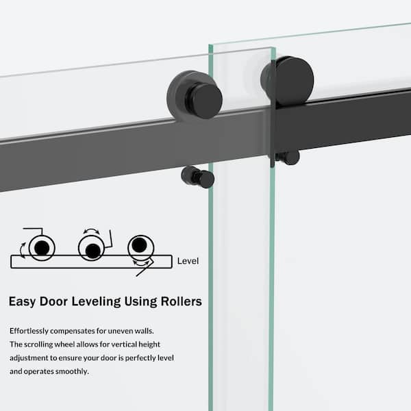 SHAAMA 60 in. W x 80 in. H Double Sliding Frameless Shower Door in