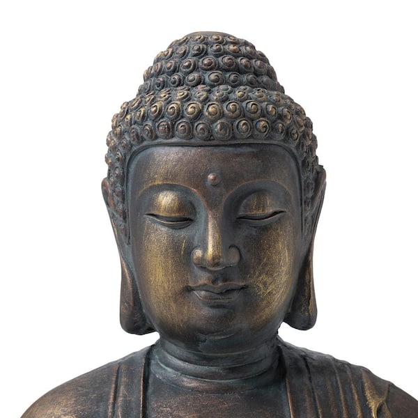 Glitzhome 22.75 in. H MGO Meditating Buddha Garden Statue