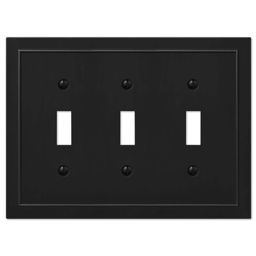 Bethany 3 Gang Toggle Metal Wall Plate - Black price history on PriceWatchPro