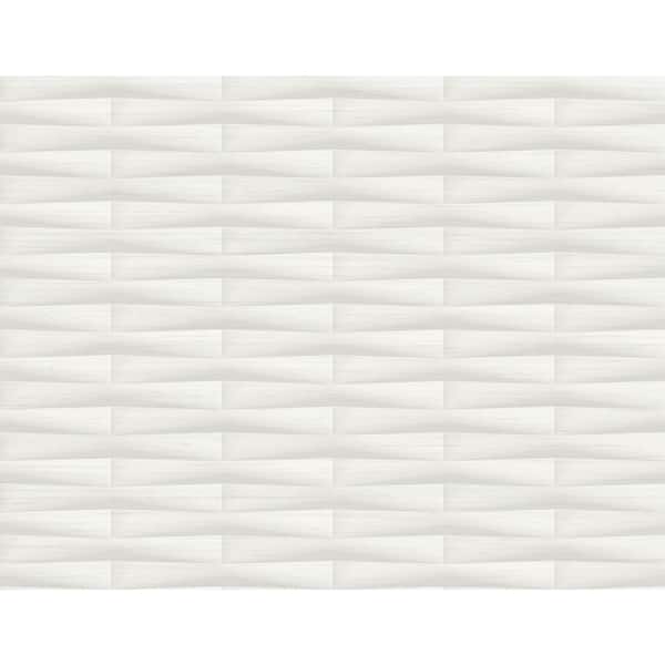 A-Street Prints Gator White Geometric Stripe Textured Vinyl Non-pasted Repositionable Wallpaper
