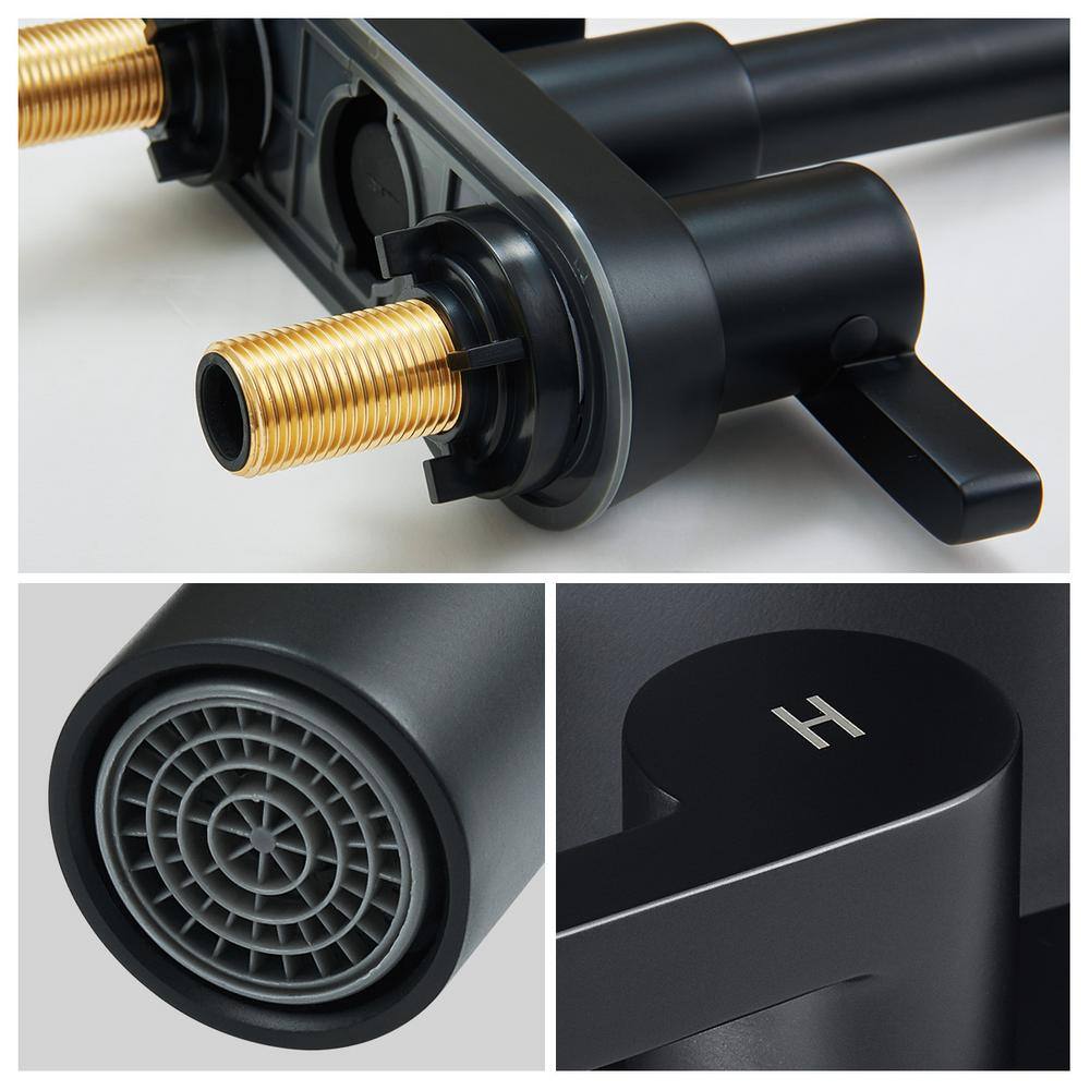 Matte Black Stainless Steel Double Handle High Arc Faucet