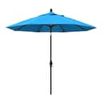 California Umbrella 9 ft. Black Aluminum Pole Market Aluminum Ribs ...