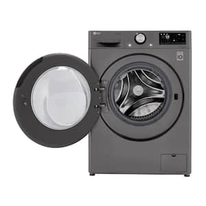 24 in. W 2.4 cu. ft. SMART All-in-One Compact Front Load Washer & Ventless Dryer Combo in Graphite Steel with Steam