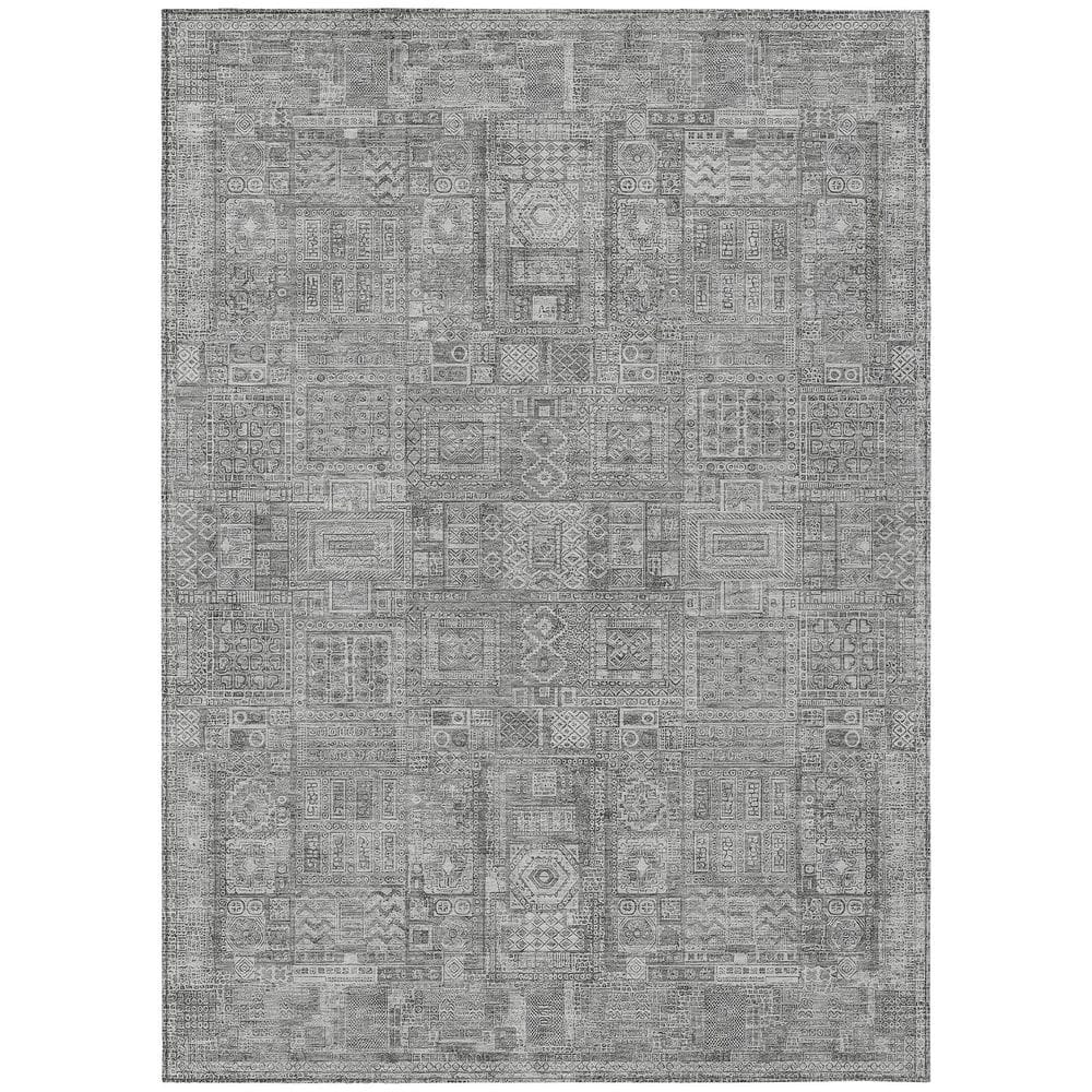 Chantille Machine Washable Indoor/Outdoor Abstract ACN2804 Silver 3 ft. x 5 ft. Area Rug price history on PriceWatchPro
