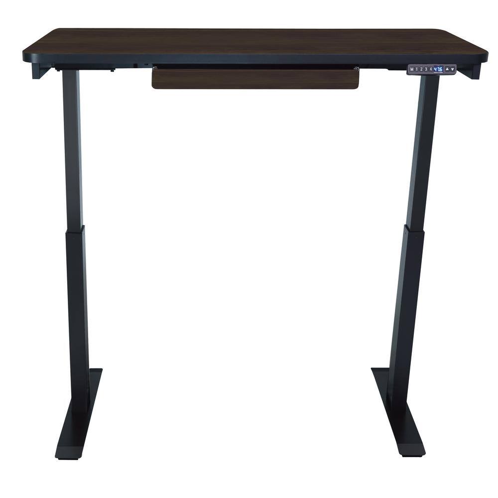 Gray Adjustable Height Desk with Drawer and USB Port