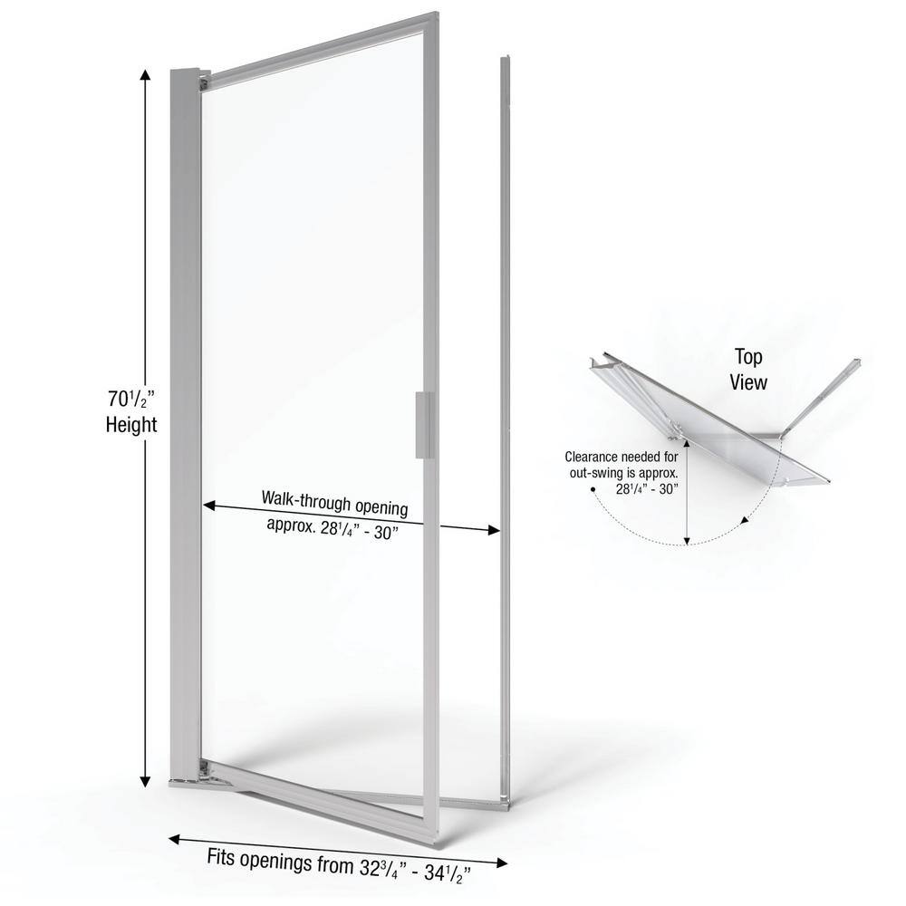 Sopora Silver Framed Tempered Glass Pivot Shower Door
