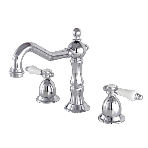 Kingston Brass Bel-Air 8 in. Widespread 2-Handle Bathroom Faucets with Brass Pop-Up in Polished Chrome