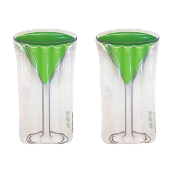 Swimline Inflatable Green Appletini Raft Float Mat for Swimming Pool (2-Pack)