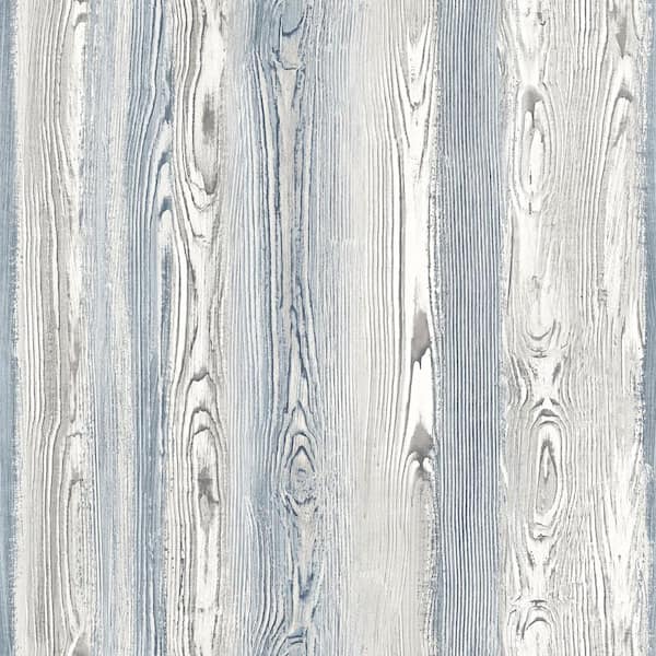 Cady Blue Wood Panel Paper Strippable Wallpaper (Covers 56.4 sq. ft.)