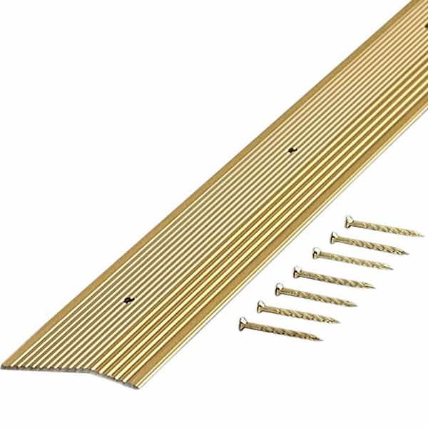 Unbranded Satin Brass Fluted 36 in. x 2 in. Carpet Trim