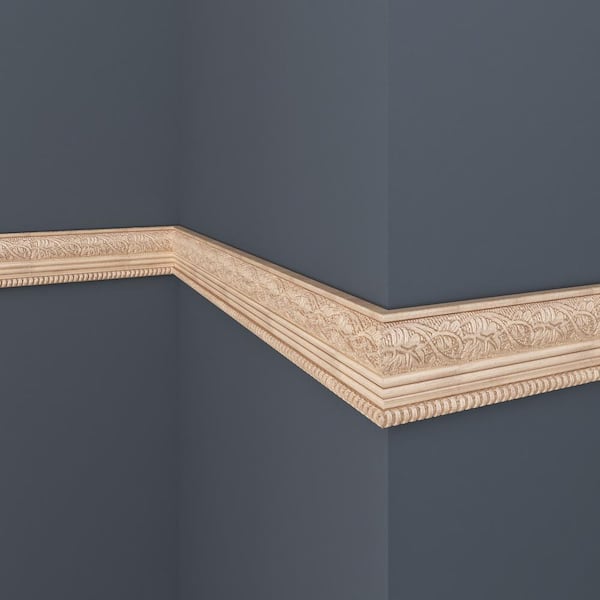 1330-8PRIM02GLD-Primed White Hardwood Chair Rail Moulding — Ornamental  Decorative Millwork