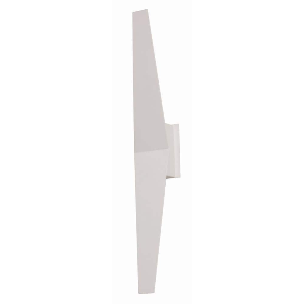 Sleek White Steel Dimmable LED Wall Sconce, 24 in Height