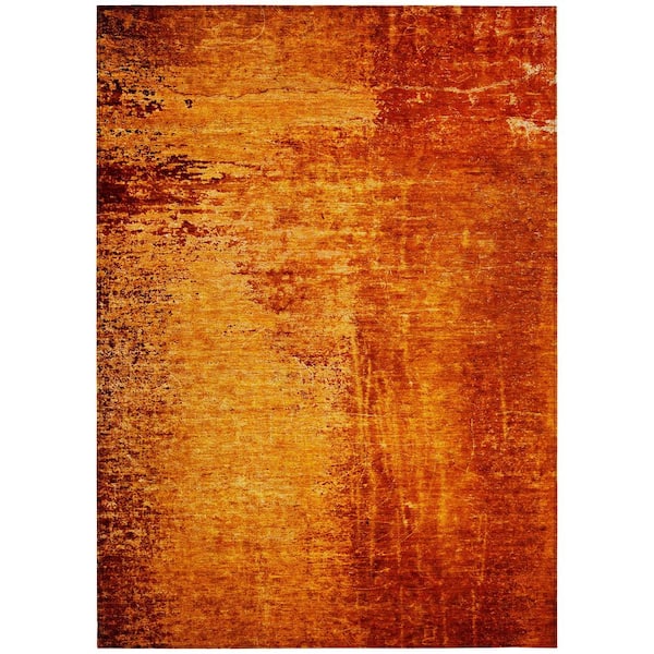 Chantille ACN554 Paprika 5 ft. x 7 ft. 6 in. Machine Washable Indoor/Outdoor Geometric Area Rug