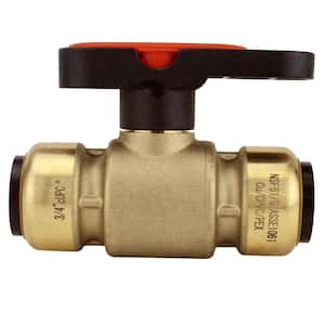 3/4 in. Brass Push-To-Connect Compact Ball Valve with Lockable Handle