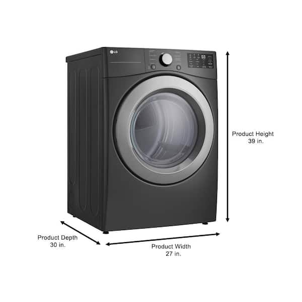 DLG3471M LG 27 7.4 cu ft Ultra Large Capacity Gas Dryer with Sensor Dry -  Middle Black