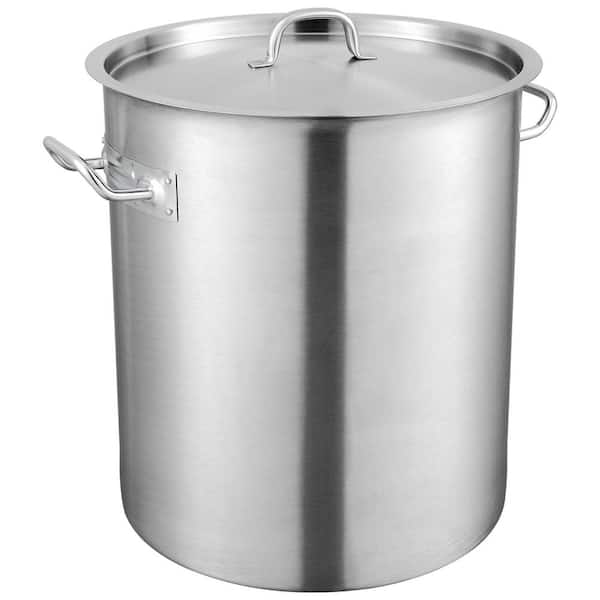SKYSHALO Stainless Steel Stockpot 42 qt. Stainless Steel, in Stainless Steel Multipurpose Cookware Sauce Pot with Lid