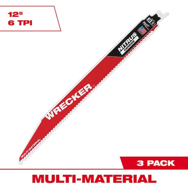 12 in. 6 TPI WRECKER Carbide Teeth Multi-Material Cutting SAWZALL Reciprocating Saw Blade
