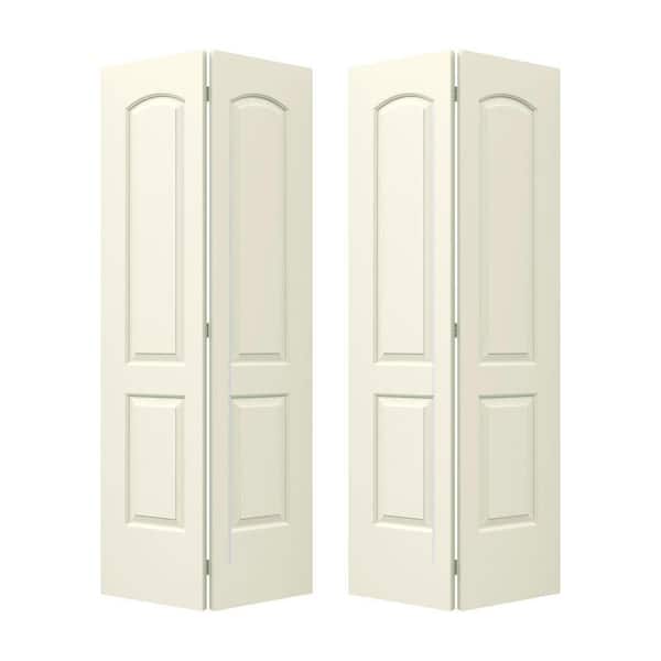 JELD-WEN 36 in. x 80 in. Continental Vanilla Painted Smooth Molded Composite Closet Bi-fold Double Door