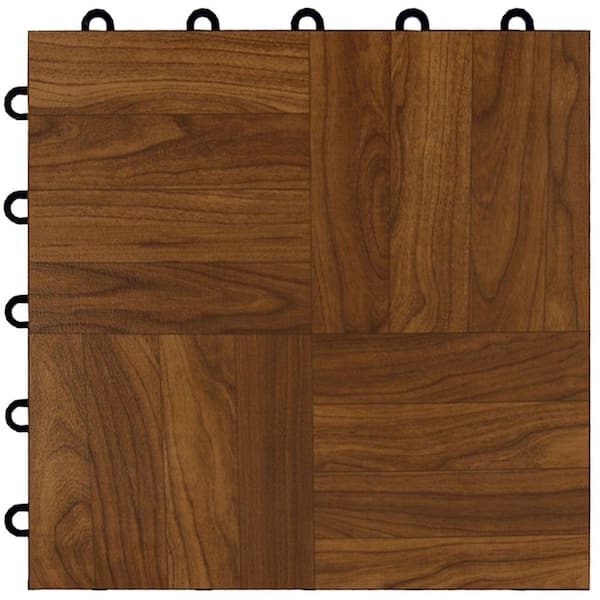 Greatmats Max Tile 12 in. x 12 in. x 5/8 in. Dark Oak Vinyl Interlocking Raised Modular Floor Tile (Case of 26)