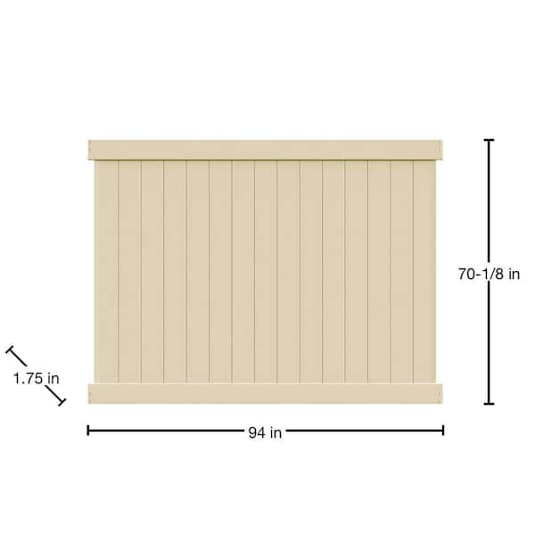 Barrette Outdoor Living Bryce 6 ft. H x 8 ft. W Sand Vinyl Fence Panel (Unassembled)