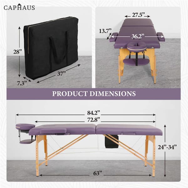 Cabal Therapy 4枚セット　foil CAPHAUS 84 in. Purple Memory Foam Massage Table with