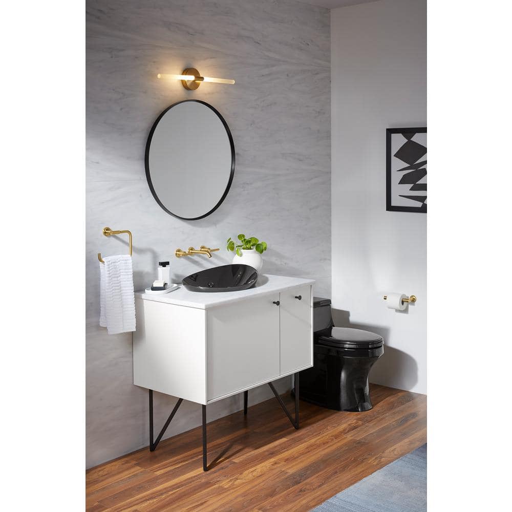 Essential 28" Round Matte Black Metal Bathroom Vanity Mirror