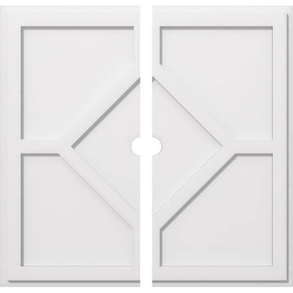 Ekena Millwork 1 in. P X 10-1/2 in. C X 30 in. OD X 2 in. ID Embry Architectural Grade PVC Contemporary Ceiling Medallion, Two Piece