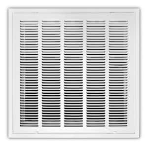 24 in. x 24 in. Steel Commercial T-Bar Return Air Filter Grille in White