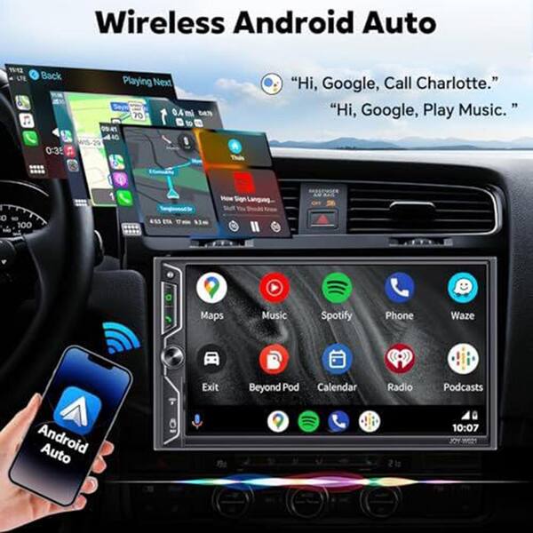 ダブルディン カーステレオ Carplay/Android Auto ワイヤレス、7インチHDタッチスクリーン Yichuhaoxi 7 in. HD Portable Carplay Wireless Touch Screen Double