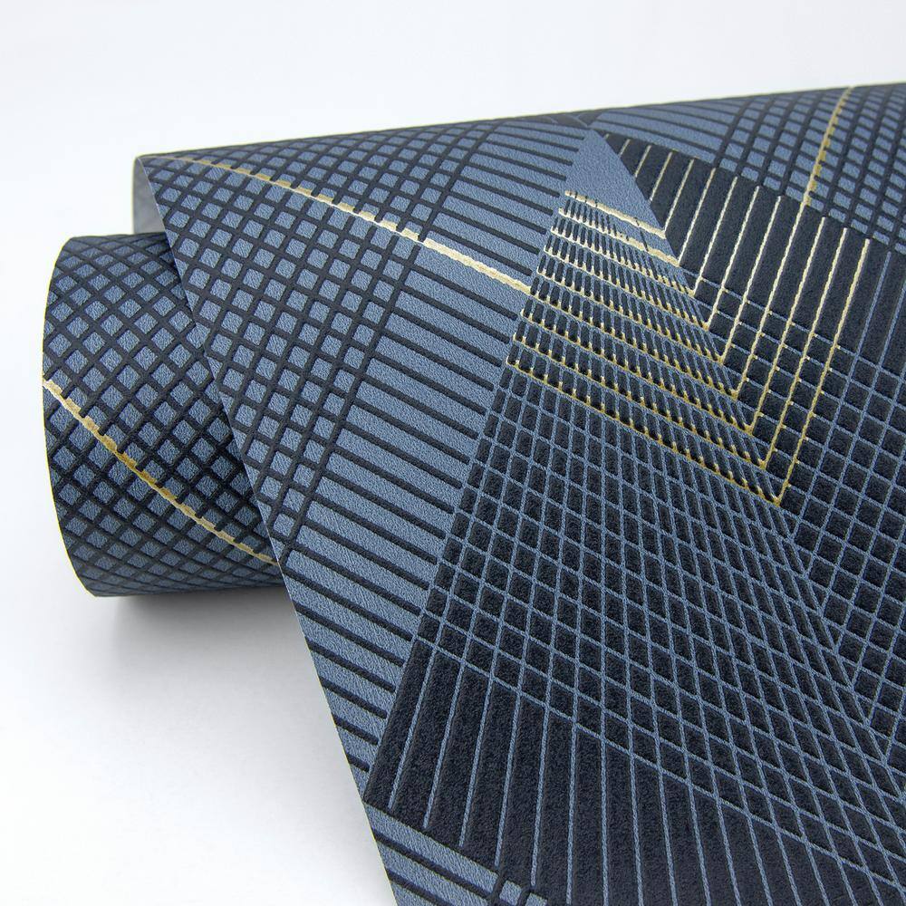 Raoul Navy and Gold Geometric Art Deco Wallpaper
