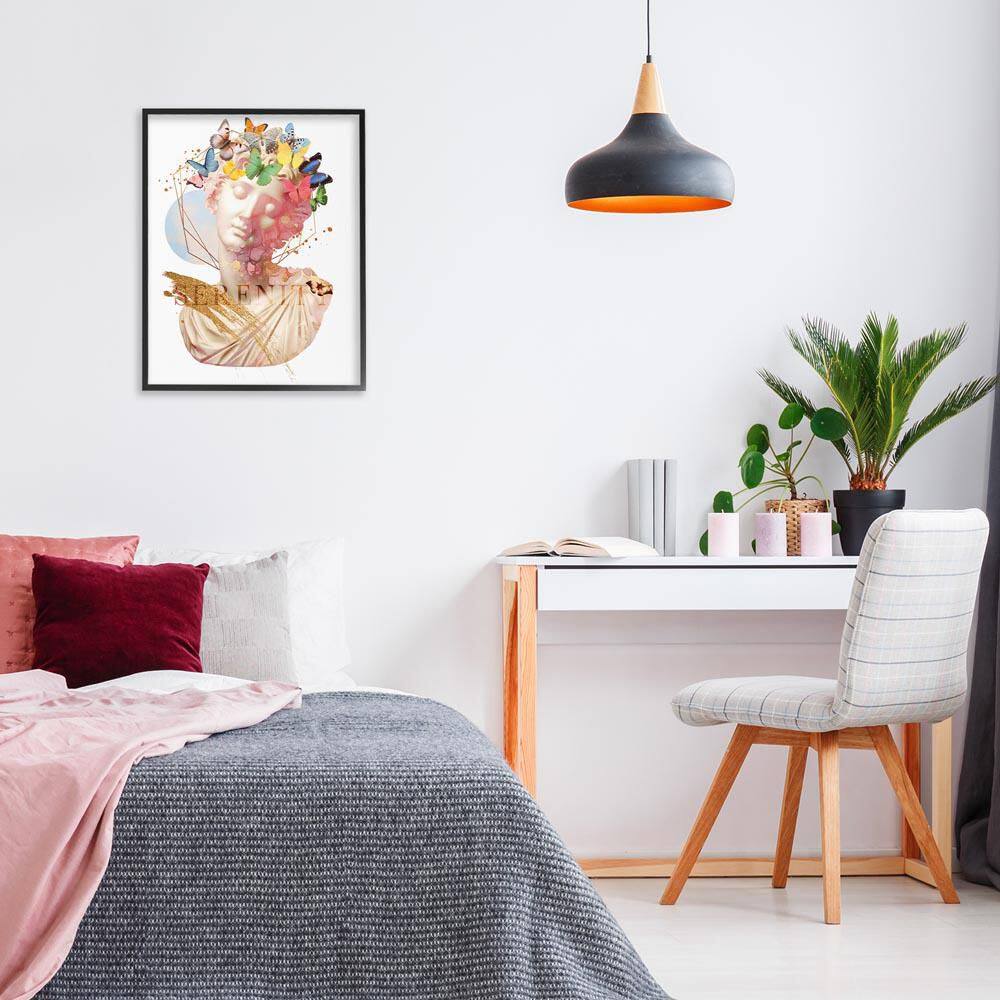 Serenity Statue Collage by Susan Arnot Black Framed Abstract Giclee Art Print 30 in. x 24 in. price history on PriceWatchPro