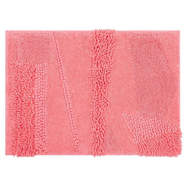 Mohawk Home Composition Fiesta Hot Pink 24 in. x 60 in. Cotton Bath Mat