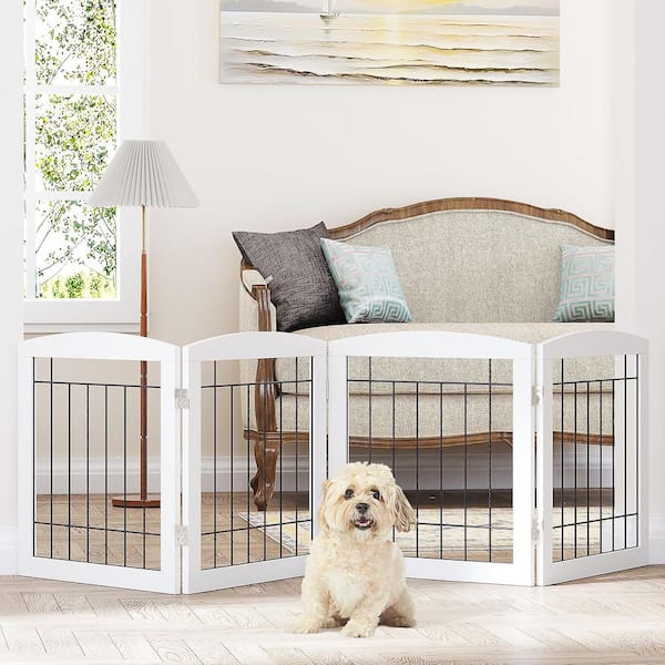 KIWDZFU Freestanding Foldable Indoor Dog Gate for Doorways and