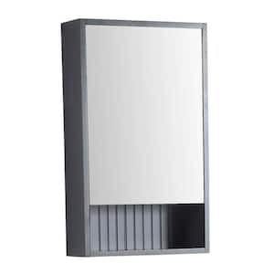 Venezian 18 in. W x 29.5 in. H Small Rectangular Rock gray Wooden Surface Mount Medicine Cabinet with Mirror
