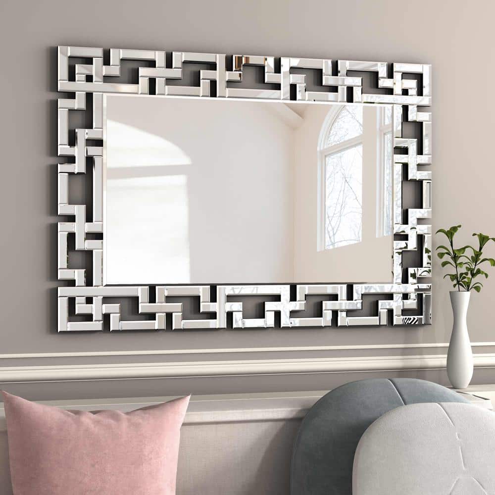 Silver Round Wall Mirror Gorgeous Style Living Room Bathroom Decorative  Mirrors