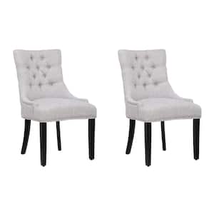 Mason Light Gray Tufted Upholstered Wingback Dining Chair (Set of 2)
