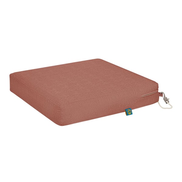 Classic Accessories Duck Covers Weekend 19 in. W x 19 in. D x 3 in. Thick Square Outdoor Dining Seat Cushion in Cedarwood