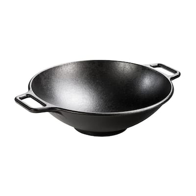 14 in. Cast Iron Wok with Loop Handles