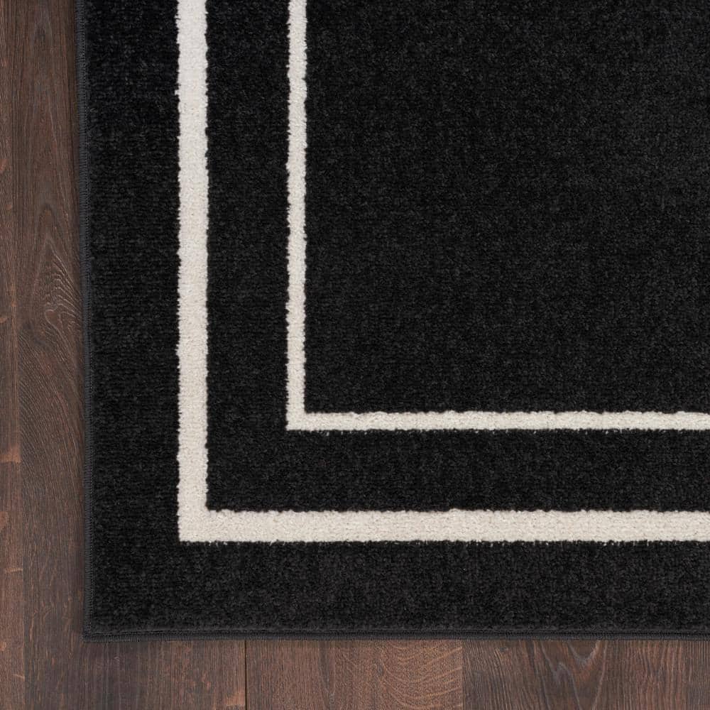 Black Ivory Rectangular 4' x 6' Synthetic Indoor/Outdoor Rug