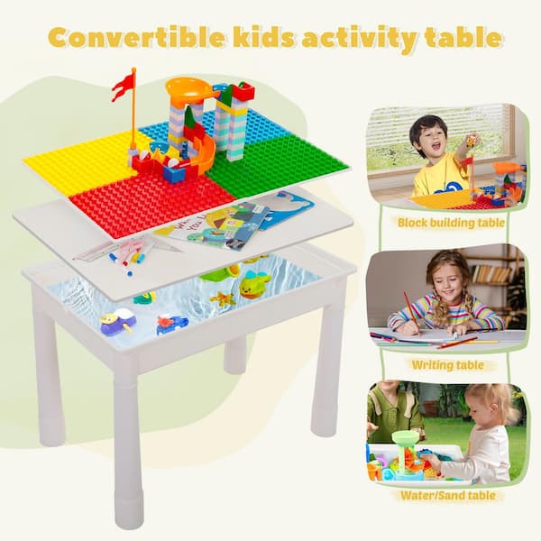 Nyeekoy Kids Activity Table and Chair Set with Storage and 100