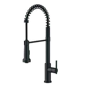 Parma Single Handle Pull Down Sprayer Kitchen Faucet with Pre-Rinse Spout in Satin Black