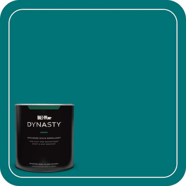 BEHR DYNASTY 1 qt. #T15-3 Essential Teal Semi-Gloss Enamel Interior Stain-Blocking Paint and Primer