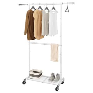White Metal Garment Clothes Rack 30 in. W x 65 in. H